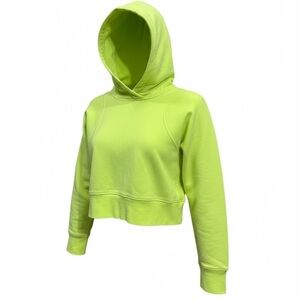 Lululemon Loungeful Cropped Hoodie Electric Lemon Yellow Size 4 Fleece Hood